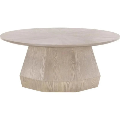 Coulter Wood Brown Round Coffee Table - LOOMLAN - Essentials For Living - Coffee Tables
