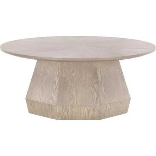 Coulter Wood Brown Round Coffee Table - LOOMLAN - Essentials For Living - Coffee Tables