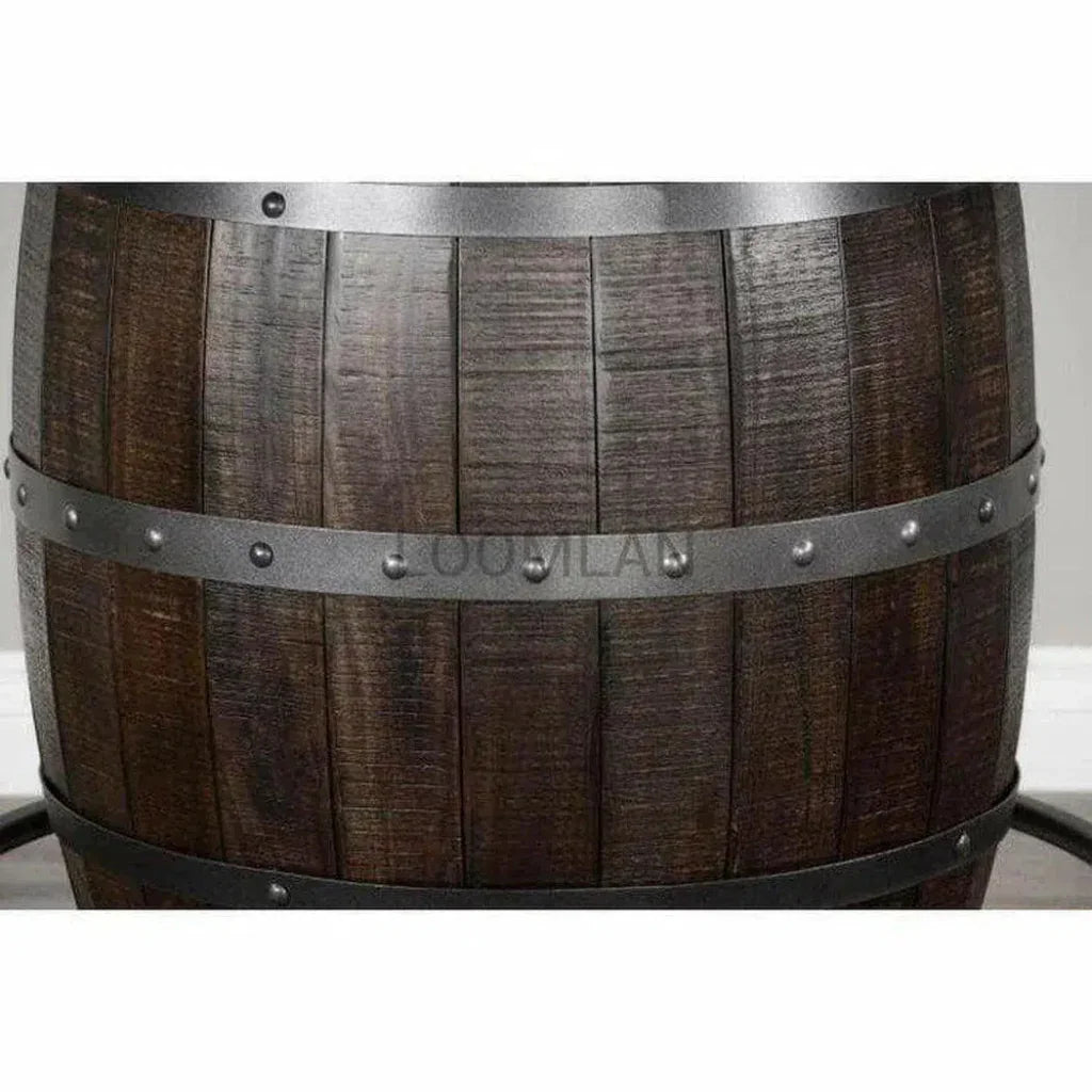 Counter Height Rustic Barrell Pub Table - LOOMLAN - Sunny D - Counter Tables