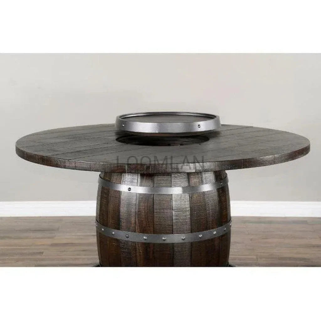 Counter Height Rustic Barrell Pub Table - LOOMLAN - Sunny D - Counter Tables
