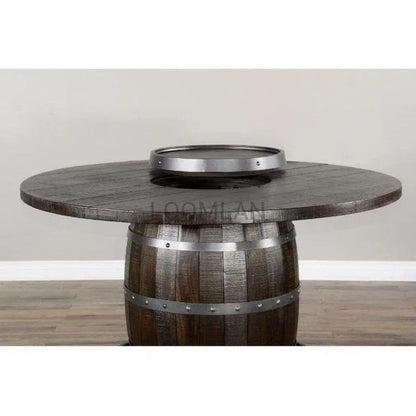 Counter Height Rustic Barrell Pub Table - LOOMLAN - Sunny D - Counter Tables