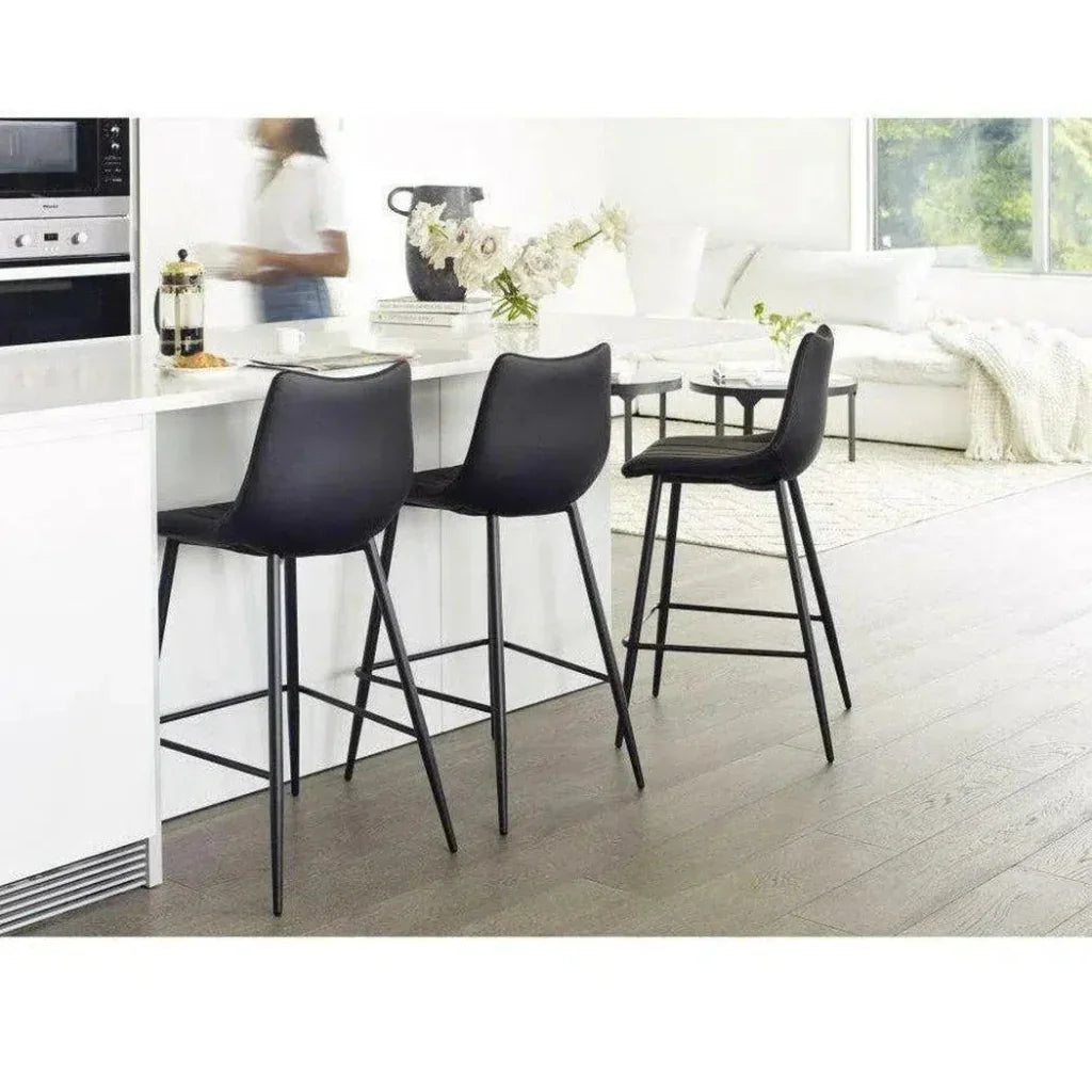 Counter Stool Black Set Black Contemporary - LOOMLAN - Moe's Home - Counter Stools
