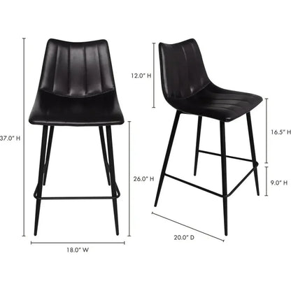 Counter Stool Black Set Black Contemporary - LOOMLAN - Moe's Home - Counter Stools