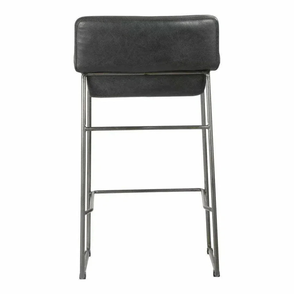 Counter Stool Onyx Leather Black - LOOMLAN - Moe's Home - Counter Stools
