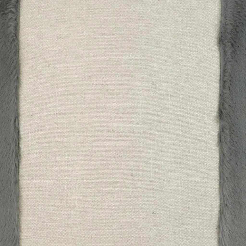 Courchevel Faux Fur Grey Large Throw Pillow Insert - LOOMLAN - D.V. Kap - Throw Pillows