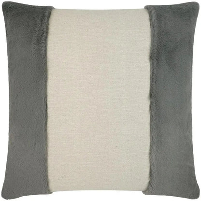 Courchevel Faux Fur Grey Large Throw Pillow Insert - LOOMLAN - D.V. Kap - Throw Pillows