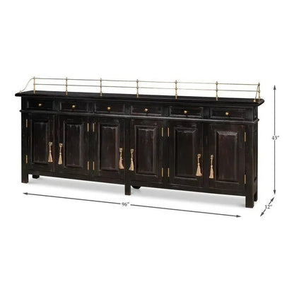 Covent Gardens Sideboard Ebony - LOOMLAN - Sarreid - Sideboards