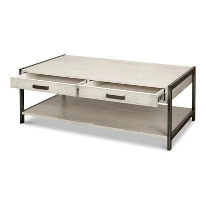 Covet Cocktail Coffee Table With Drawers & - LOOMLAN - Sarreid - Coffee Tables