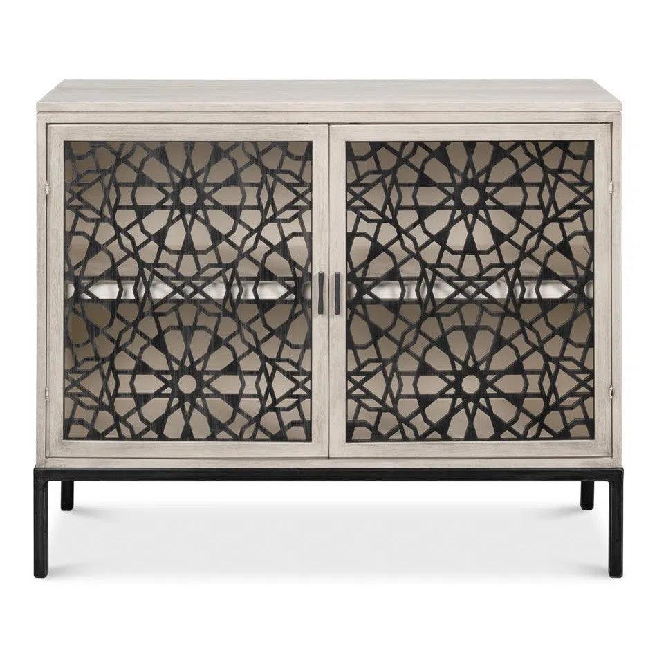 Covet Door Two Tone Accent Cabinet - LOOMLAN - Sarreid - Accent Cabinets