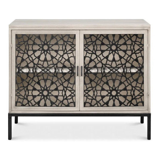 Covet Door Two Tone Accent Cabinet - LOOMLAN - Sarreid - Accent Cabinets
