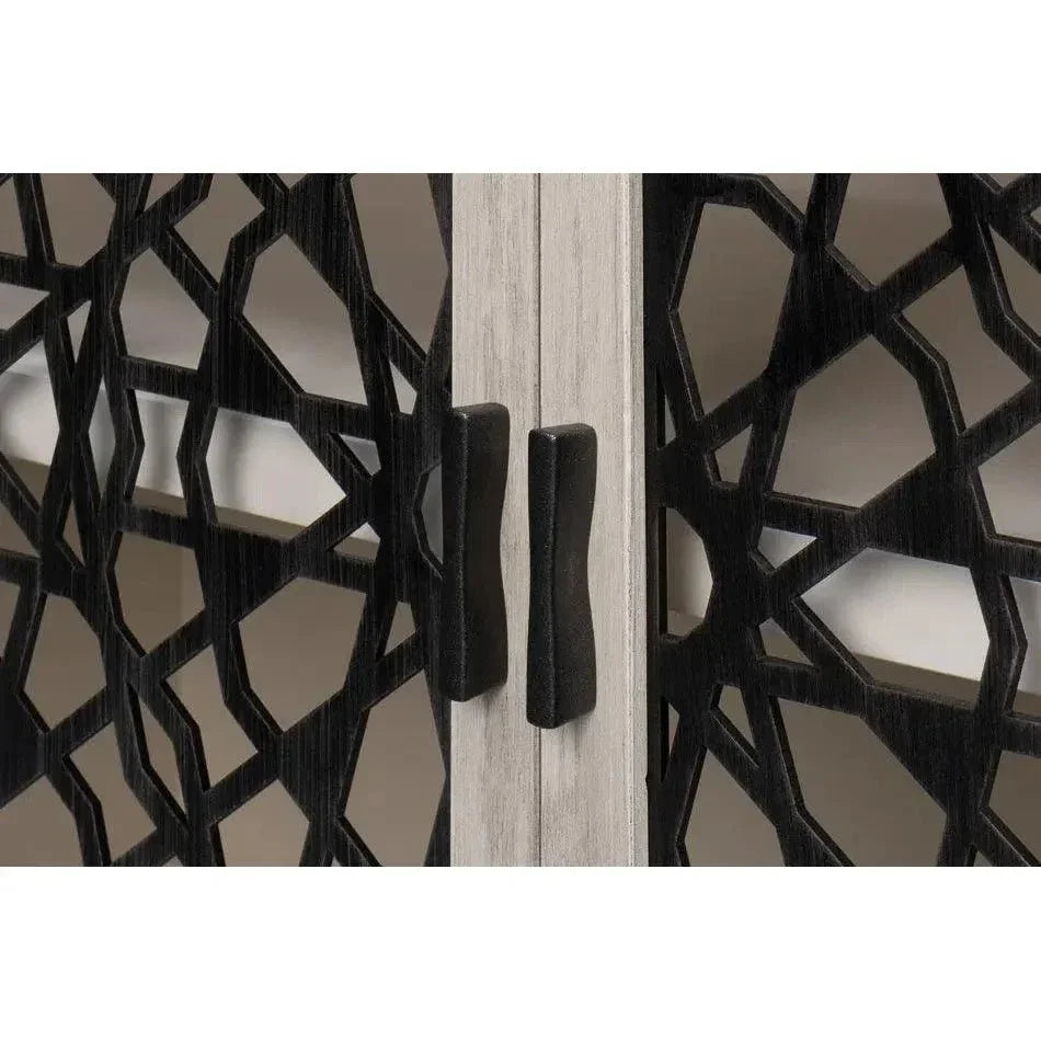 Covet Door Two Tone Accent Cabinet - LOOMLAN - Sarreid - Accent Cabinets