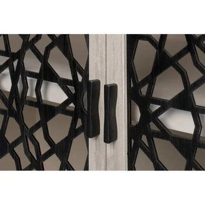 Covet Door Two Tone Accent Cabinet - LOOMLAN - Sarreid - Accent Cabinets