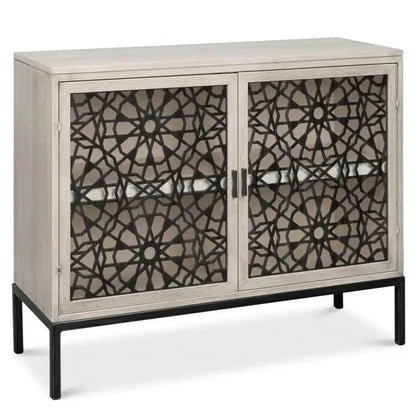 Covet Door Two Tone Accent Cabinet - LOOMLAN - Sarreid - Accent Cabinets