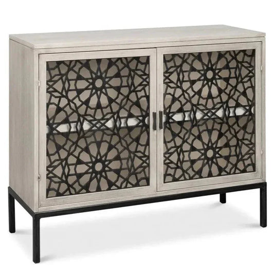 Covet Door Two Tone Accent Cabinet - LOOMLAN - Sarreid - Accent Cabinets