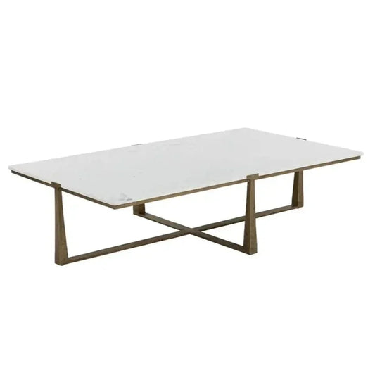 Cowell Marble Top Rectangular Coffee Table - LOOMLAN - SUNPAN - Coffee Tables