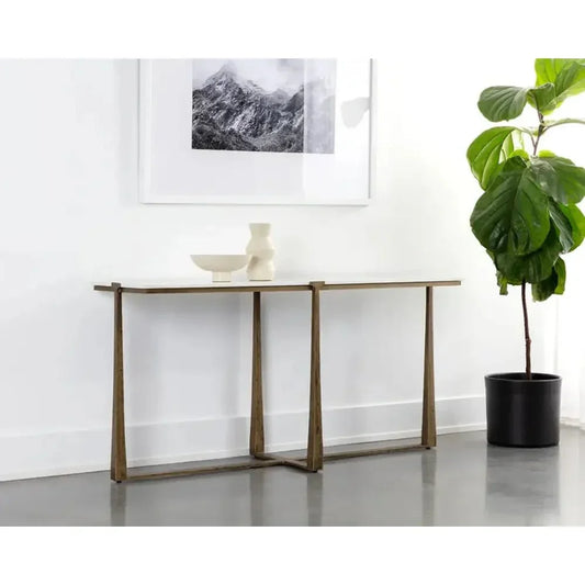 Cowell Marble Top Sofa Table - LOOMLAN - SUNPAN - Console Tables
