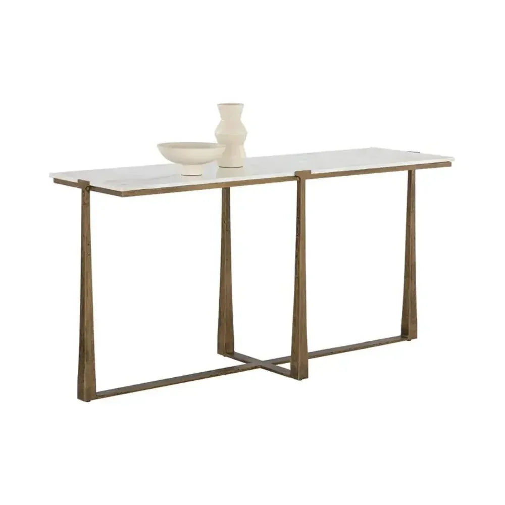Cowell Marble Top Sofa Table - LOOMLAN - SUNPAN - Console Tables