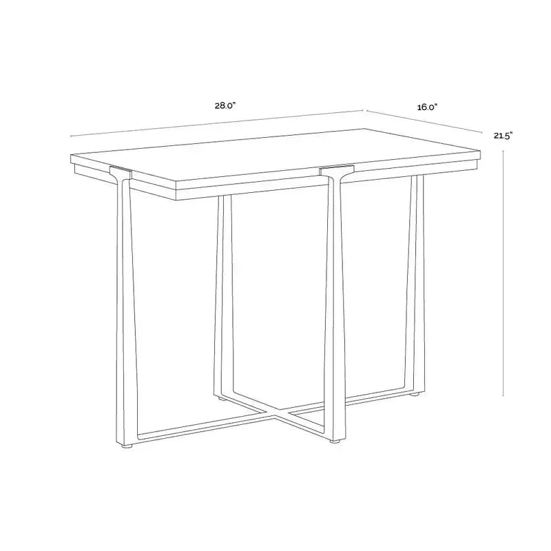 Cowell Marble Topped Rectangular Side Table - LOOMLAN - SUNPAN - Side Tables