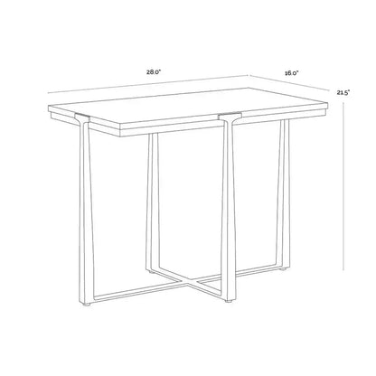Cowell Marble Topped Rectangular Side Table - LOOMLAN - SUNPAN - Side Tables