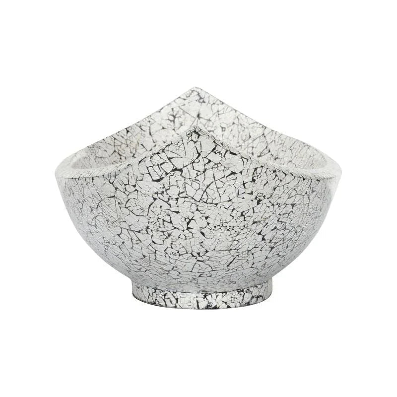Crackled Hand Laminated White Long Bowl - LOOMLAN - Chelsea House - Boxes & Bowls