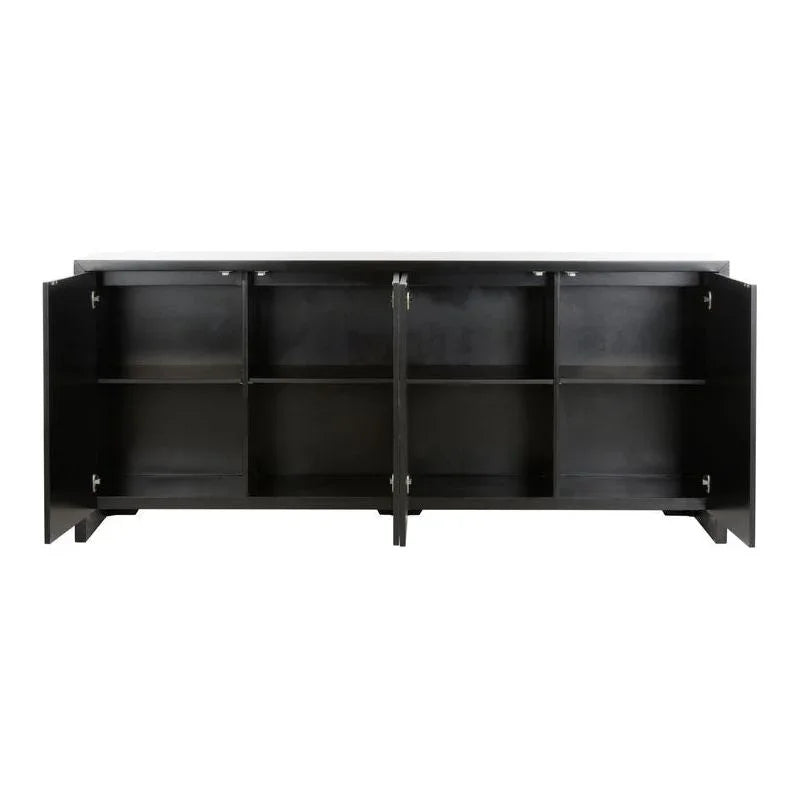 Crane Hand Painted Mural Design Black Cabinet - LOOMLAN - Chelsea House - Accent Cabinets