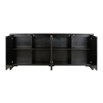 Crane Hand Painted Mural Design Black Cabinet - LOOMLAN - Chelsea House - Accent Cabinets