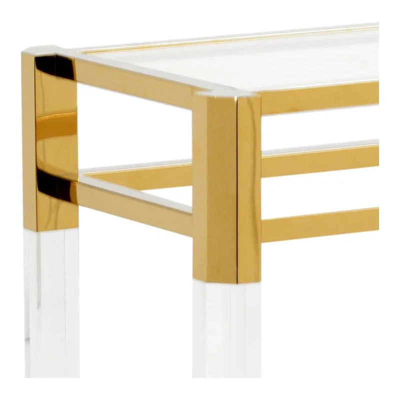 Cranston Polished Brass Finished Console Table - LOOMLAN - Wildwood - Console Tables