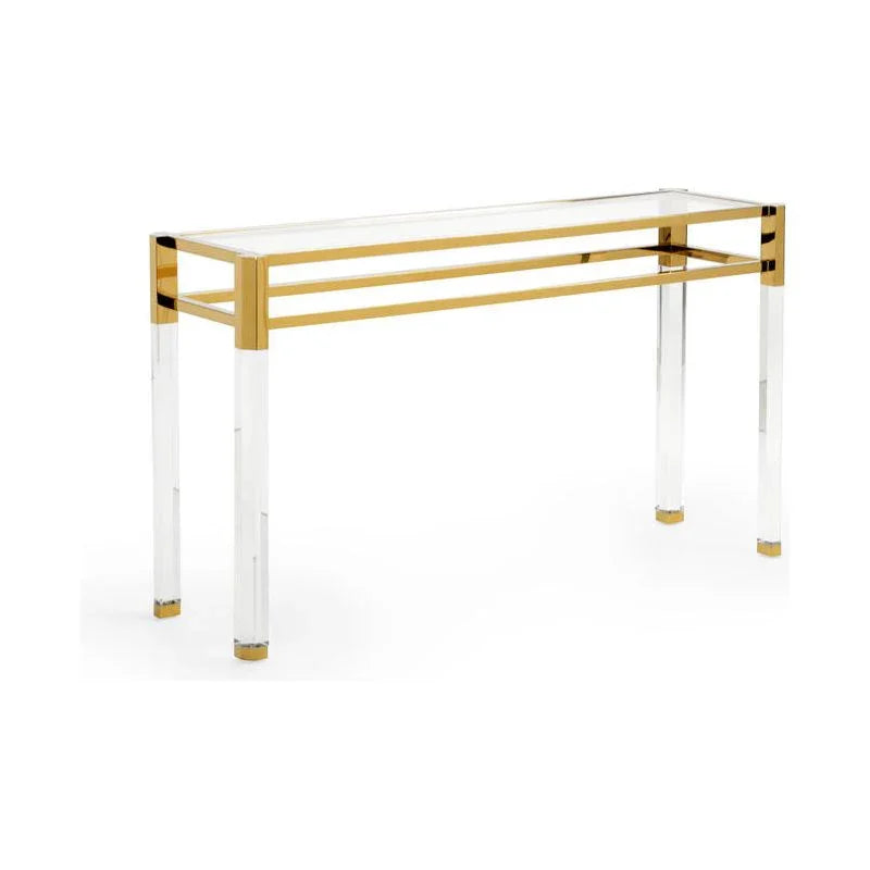 Cranston Polished Brass Finished Console Table - LOOMLAN - Wildwood - Console Tables