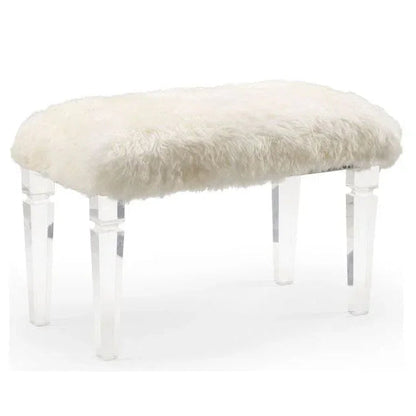 Crawford Acrylic Made White Bedroom Bench - LOOMLAN - Wildwood - Bedroom Benches