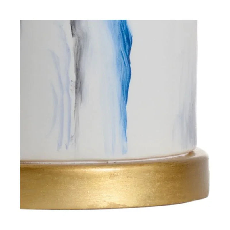 Crawford Ceramic Cylinder Hand - Painted Table Lamp - LOOMLAN - Chelsea House - Table Lamps