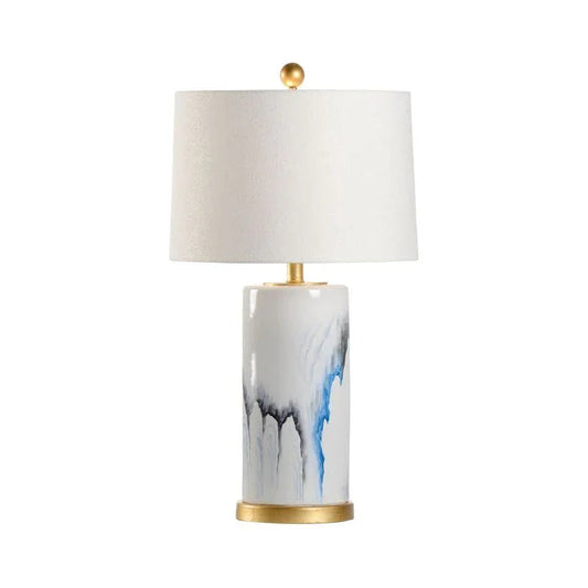 Crawford Ceramic Cylinder Hand - Painted Table Lamp - LOOMLAN - Chelsea House - Table Lamps