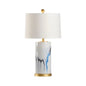 Crawford Ceramic Cylinder Hand - Painted Table Lamp - LOOMLAN - Chelsea House - Table Lamps