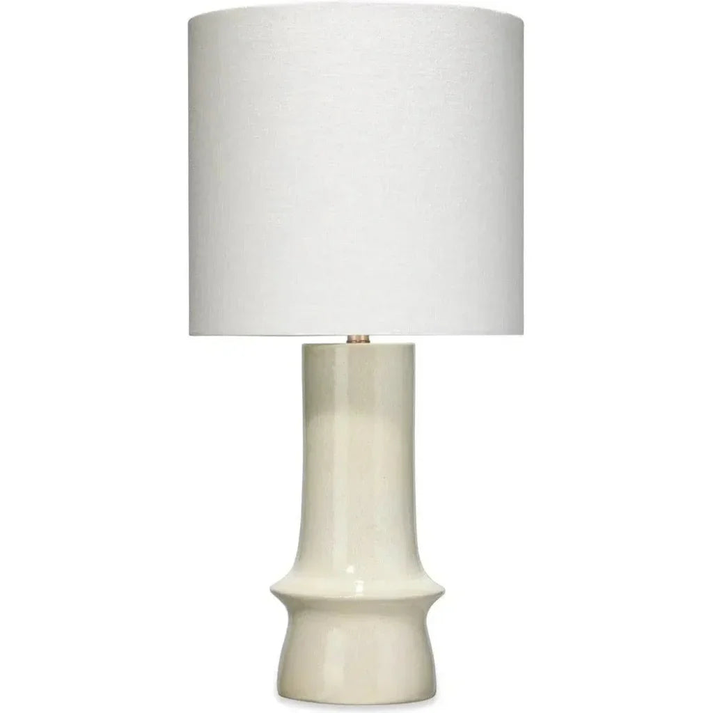 Cream Ceramic Crest Table Lamp - LOOMLAN - Jamie Young - Table Lamps