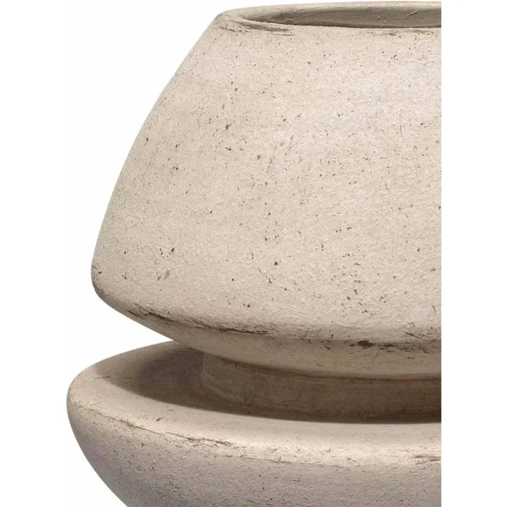 Cream Ceramic Foundation Decorative Vase - LOOMLAN - Jamie Young - Vases & Jars