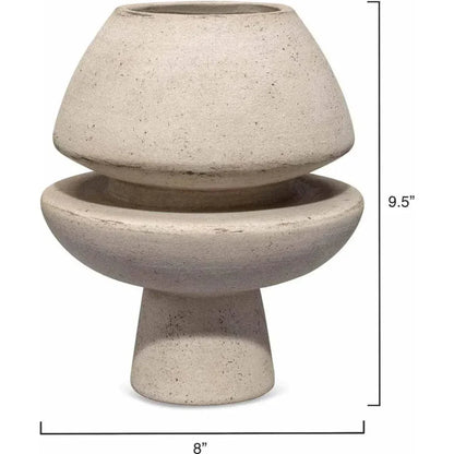 Cream Ceramic Foundation Decorative Vase - LOOMLAN - Jamie Young - Vases & Jars