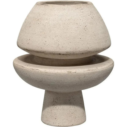 Cream Ceramic Foundation Decorative Vase - LOOMLAN - Jamie Young - Vases & Jars