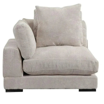 Cream Corduroy Couch Corner Chair Modular-Modular Components-Moe's Home-LOOMLAN