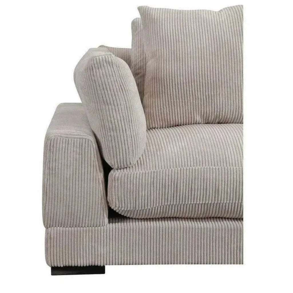 Cream Corduroy Couch Corner Chair Modular-Modular Components-Moe's Home-LOOMLAN