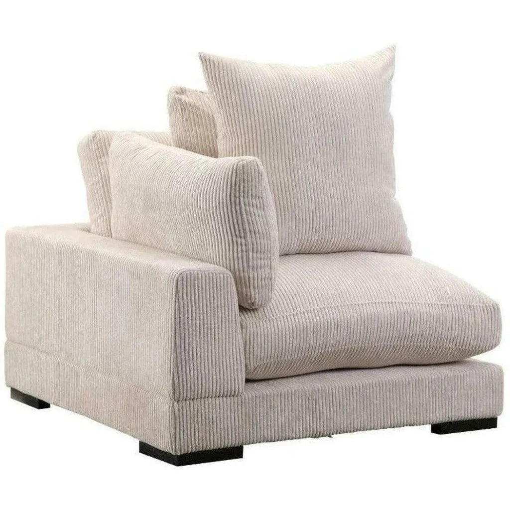 Cream Corduroy Couch Corner Chair Modular-Modular Components-Moe's Home-LOOMLAN