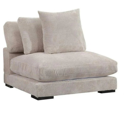 Cream Corduroy Couch Slipper Chair Modular-Modular Components-Moe's Home-LOOMLAN