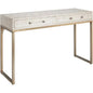 Cream FauxLeather Iron Kain Console - LOOMLAN - Jamie Young - Console Tables