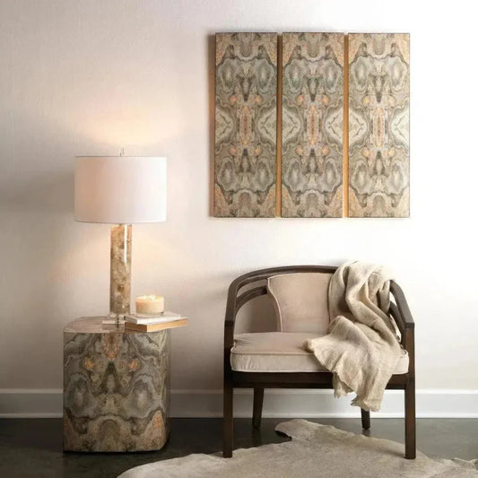 Cream Lacquer Ink Blot Curved Mid Century Side Table - LOOMLAN - Jamie Young - Side Tables