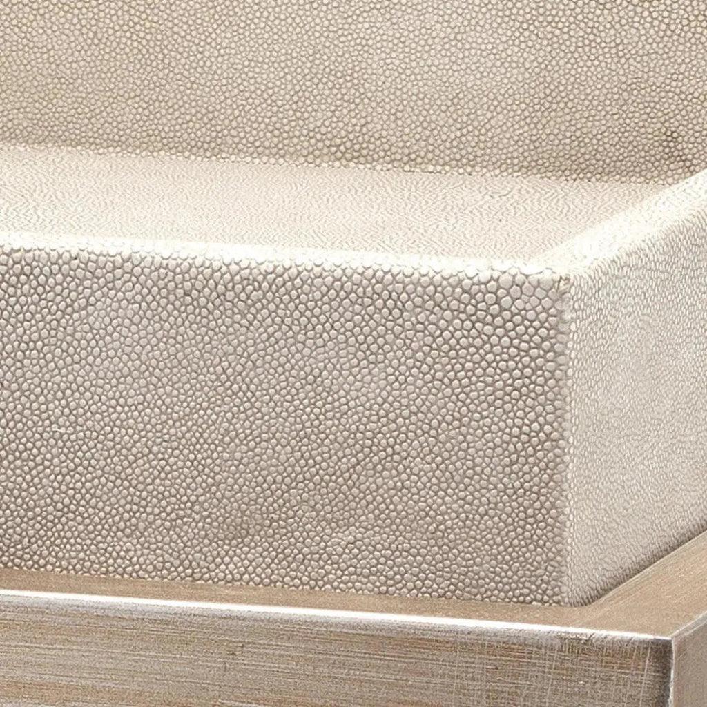 Cream Leather Jax Square Mid Century Side Table - LOOMLAN - Jamie Young - Side Tables