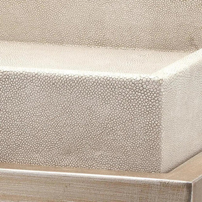 Cream Leather Jax Square Mid Century Side Table - LOOMLAN - Jamie Young - Side Tables