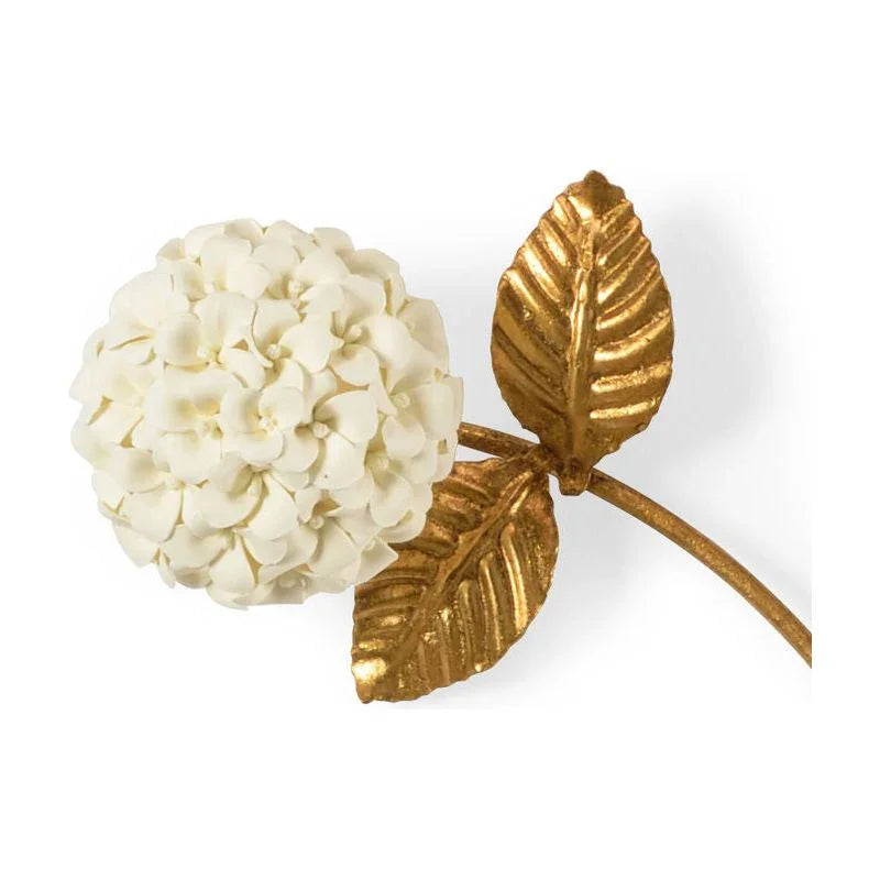 Cream Porcelain Hydrangea Sculpture - LOOMLAN - Chelsea House - Statues & Sculptures