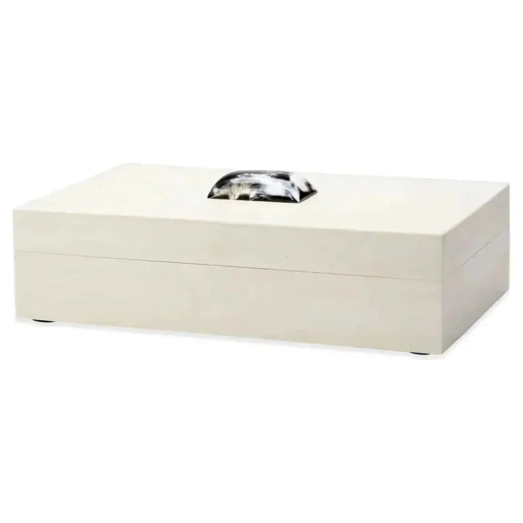 Cream Resin on Horn Constantine Large Rectangle Box - LOOMLAN - Jamie Young - Boxes & Bowls