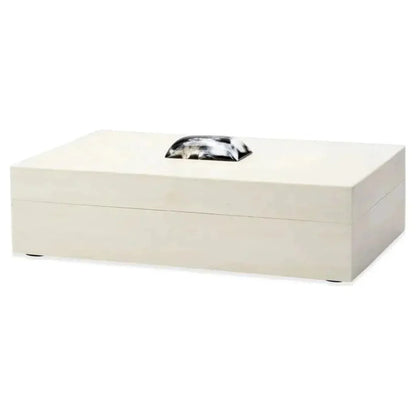 Cream Resin on Horn Constantine Large Rectangle Box - LOOMLAN - Jamie Young - Boxes & Bowls
