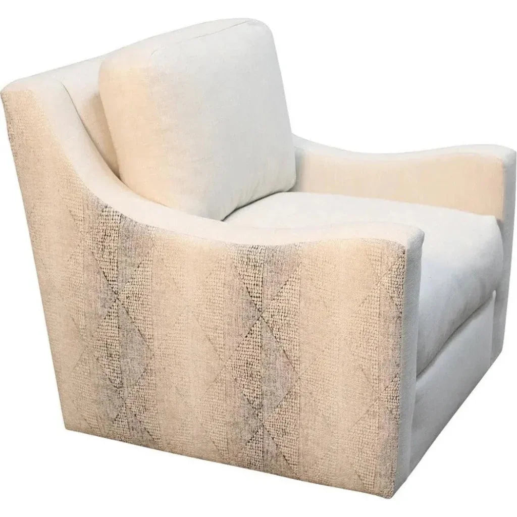 Cream Swivel Club Chair Sophie Zion Hot & Bae Porcelain - LOOMLAN - Peninsula Home - Club Chairs