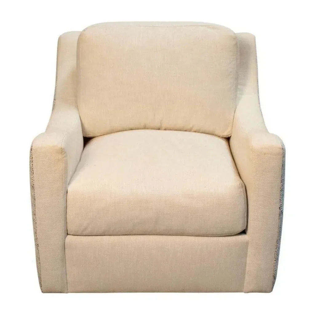 Cream Swivel Club Chair Sophie Zion Hot & Bae Porcelain - LOOMLAN - Peninsula Home - Club Chairs