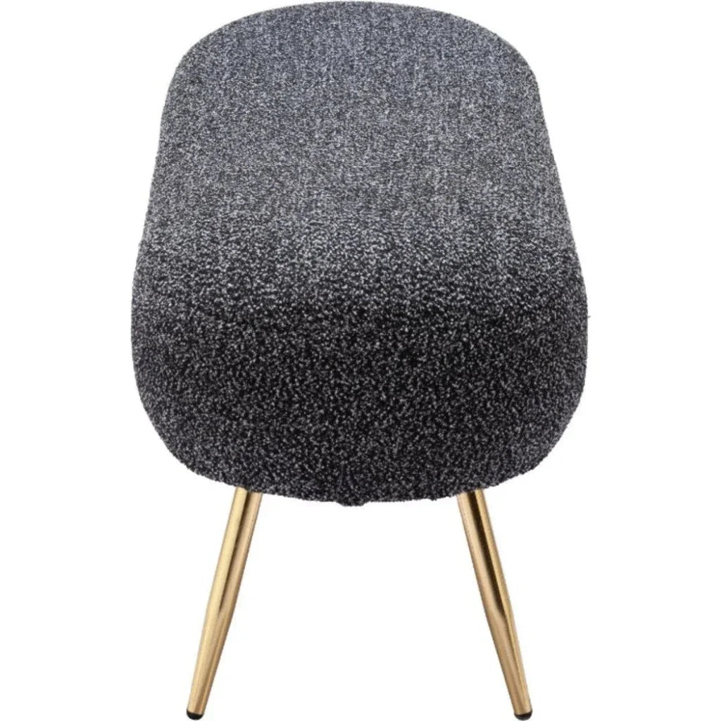 Creek Wood and Steel Glitter Black Bench - LOOMLAN - Zuo Modern - Bedroom Benches